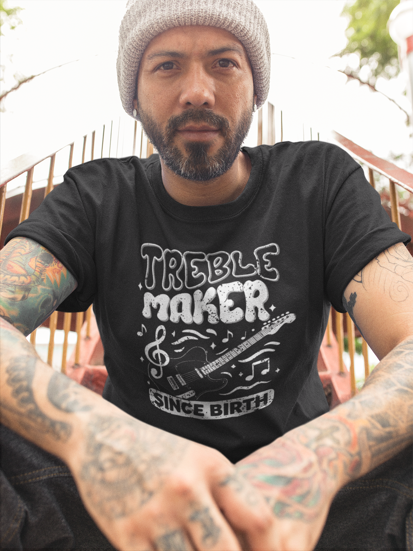 Treble Maker Since Birth T-Shirt – Funny Music Lover & Guitar Player Tee