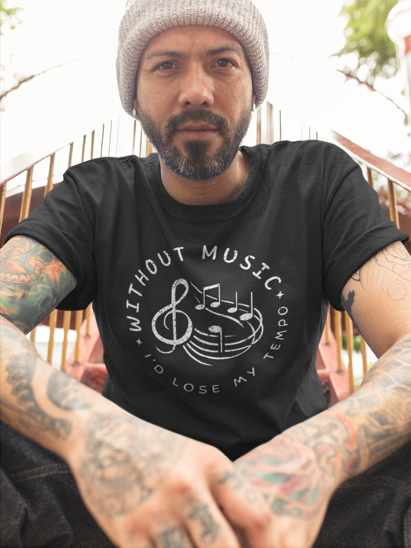Without Music I’d Lose My Tempo T-Shirt – Funny Music Lover & Musician Tee