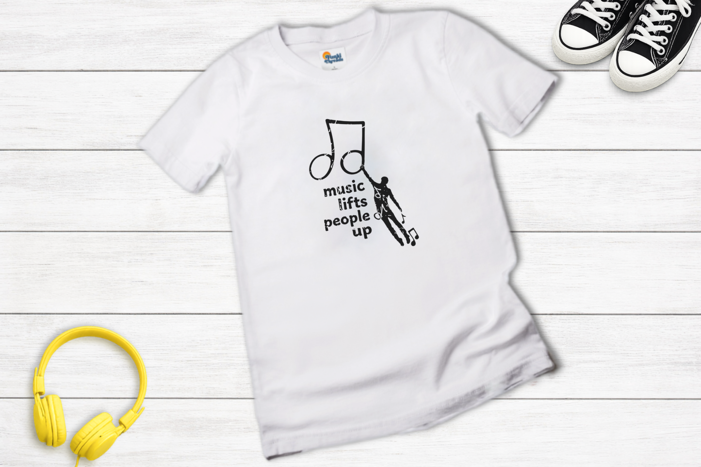 Music Lifts People Up T-Shirt | Inspirational Music Lover Graphic Tee