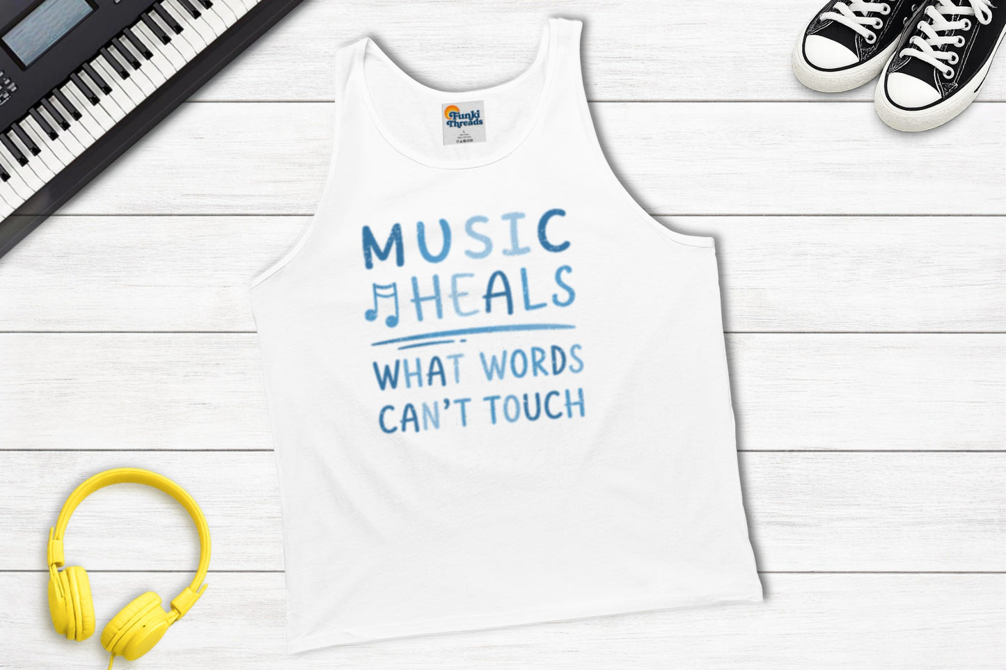 Music Heals What Words Can't Touch – Shady Blue – Tank Top