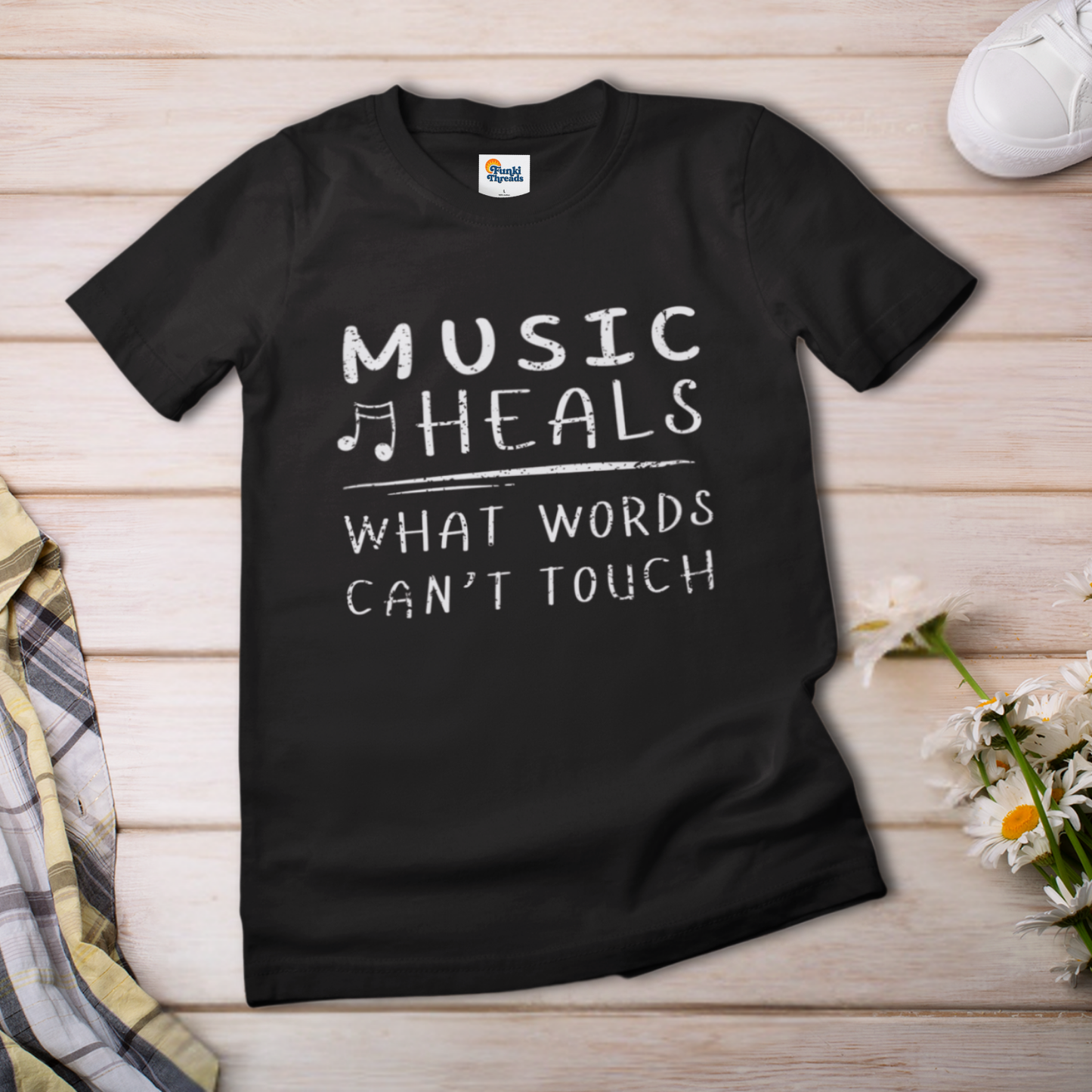 Music Heals What Words Can’t Touch T-Shirt – Inspirational Music Lover Tee