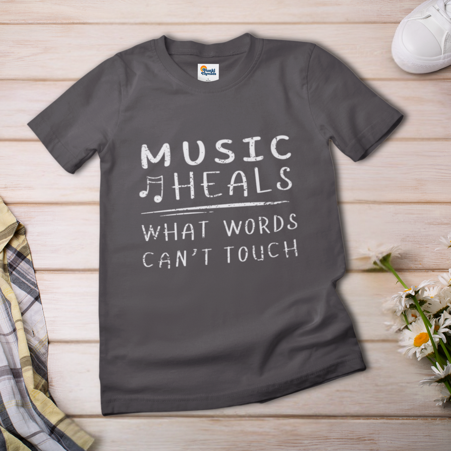 Music Heals What Words Can’t Touch T-Shirt – Inspirational Music Lover Tee
