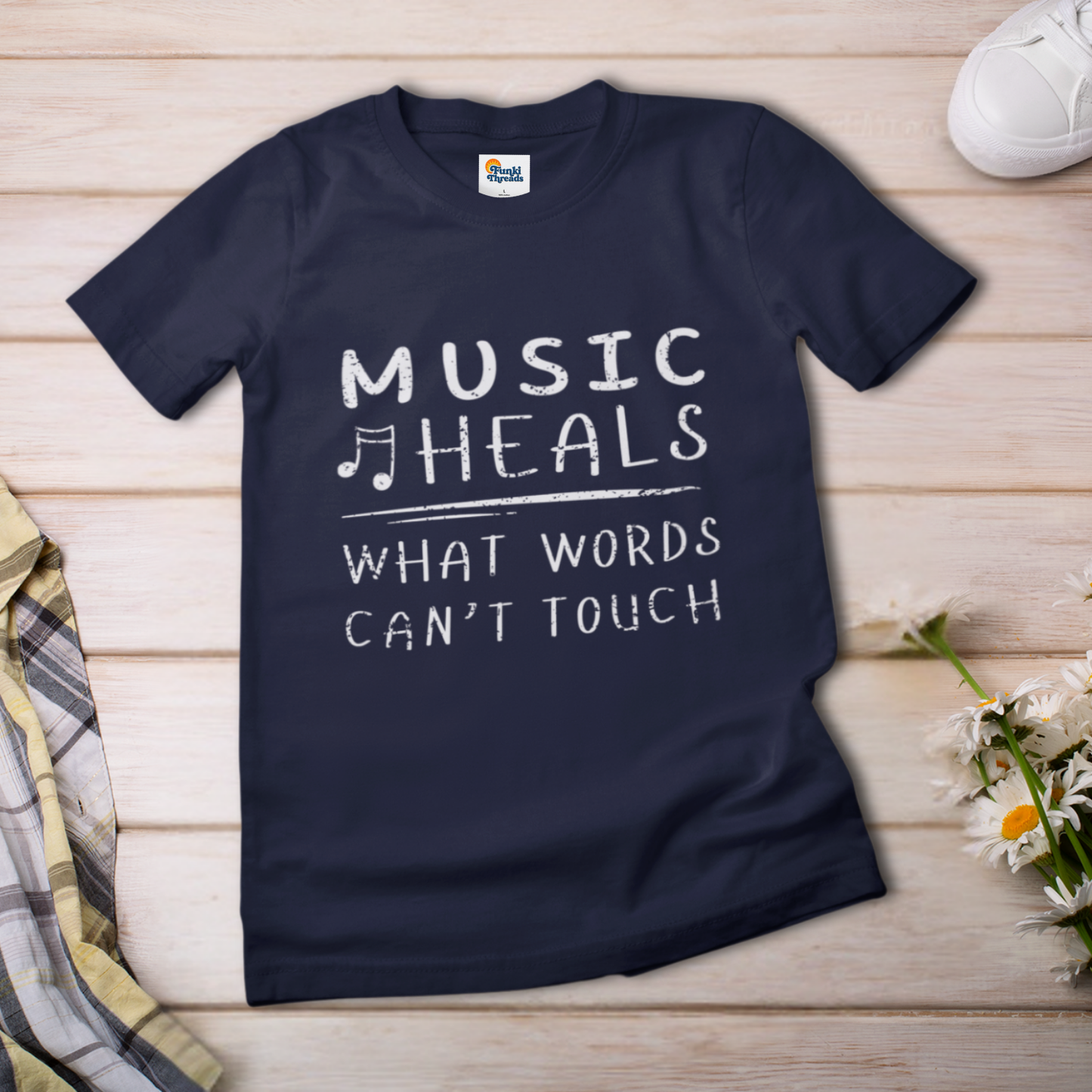 Music Heals What Words Can’t Touch T-Shirt – Inspirational Music Lover Tee