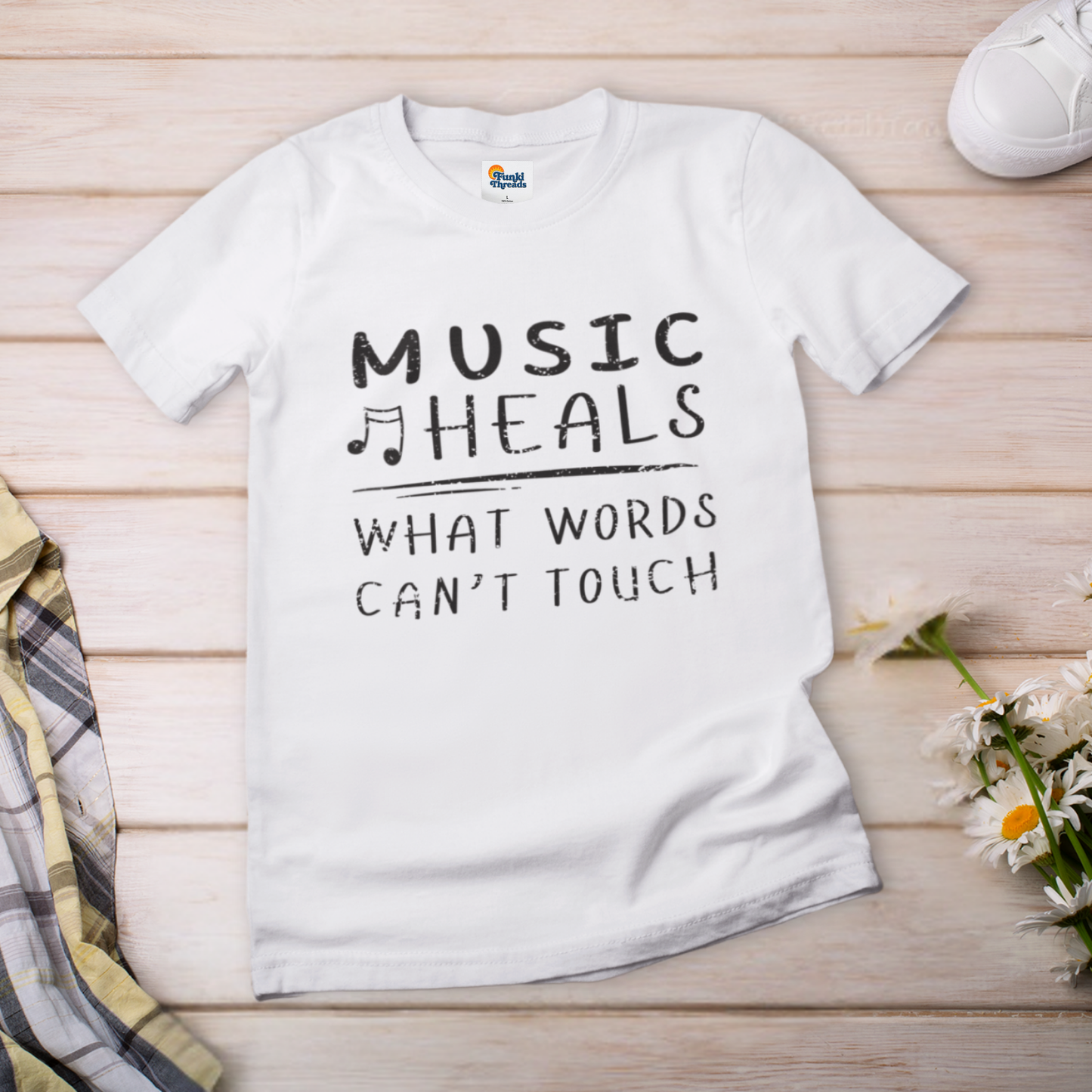 Music Heals What Words Can’t Touch T-Shirt – Inspirational Music Lover Tee