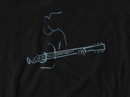 Minimalist Guitarist T-Shirt – Acoustic Music Line Art Design
