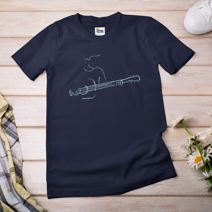 Minimalist Guitarist T-Shirt – Acoustic Music Line Art Design