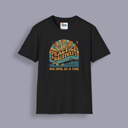 Practice Positivity Retro Music T-Shirt – One Note at a Time