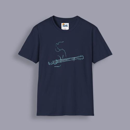 Minimalist Guitarist T-Shirt – Acoustic Music Line Art Design
