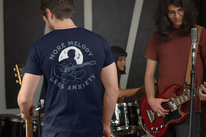 More Melody Less Anxiety Guitar T-Shirt | Music Lover Relaxation Tee