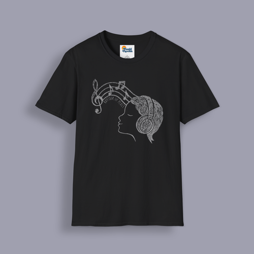 Rhythm of Peace T-Shirt – Music Lover Headphones Line Art Tee for Calm & Creativity