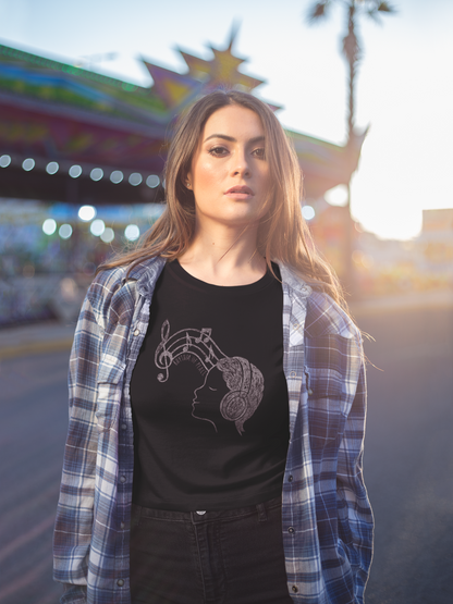 Rhythm of Peace T-Shirt – Music Lover Headphones Line Art Tee for Calm & Creativity