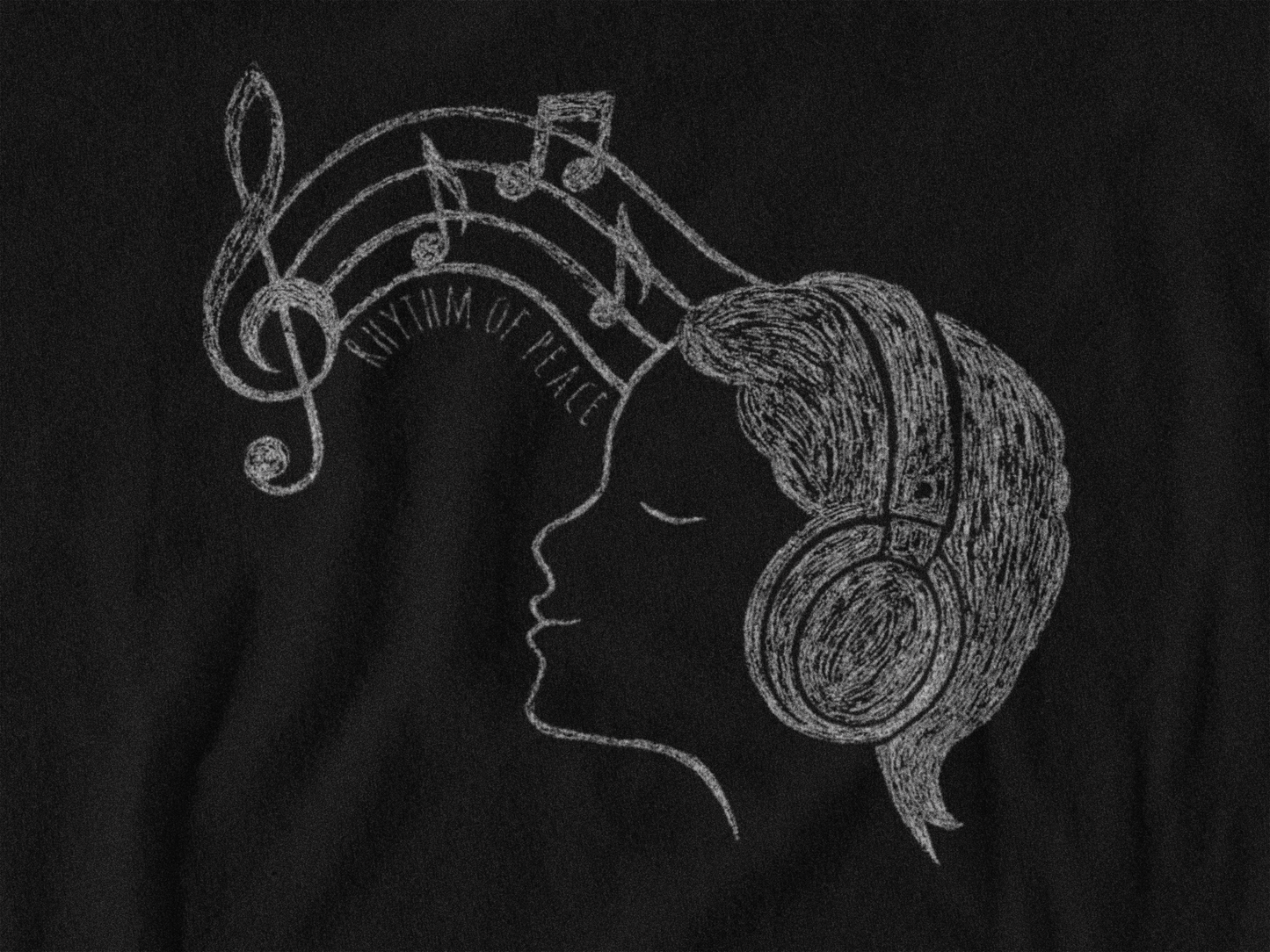Rhythm of Peace T-Shirt – Music Lover Headphones Line Art Tee for Calm & Creativity