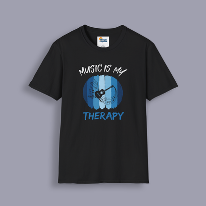 Music Is My Therapy Guitar T-Shirt | Guitar Player Music Lover Tee