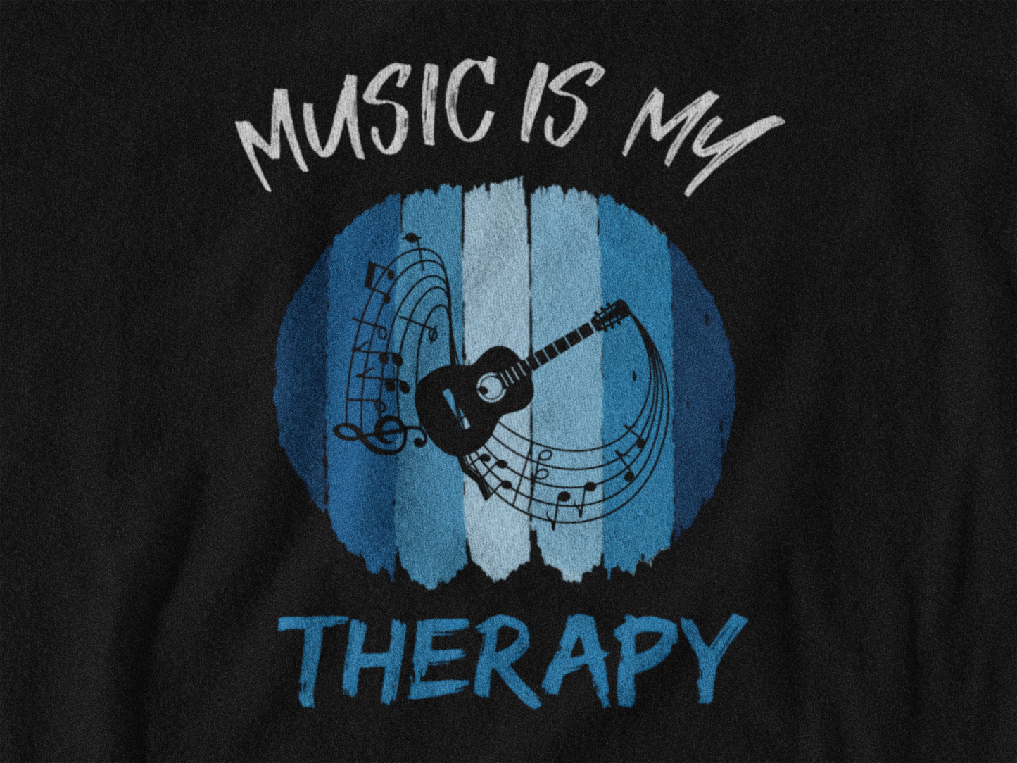 Music Is My Therapy Guitar T-Shirt | Guitar Player Music Lover Tee
