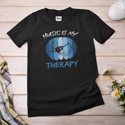 Music Is My Therapy Guitar T-Shirt | Guitar Player Music Lover Tee