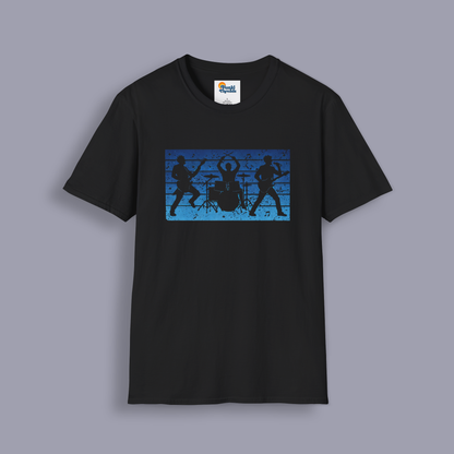 Rock Band Silhouette T-Shirt | Live Music Drummer Guitarist Tee