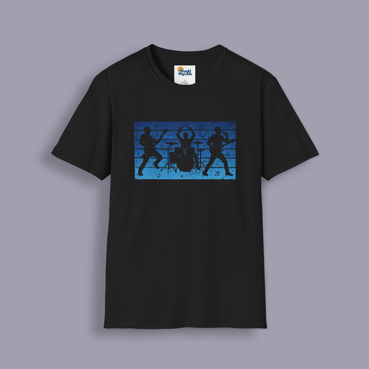 Rock Band Silhouette T-Shirt | Live Music Drummer Guitarist Tee