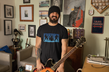 Rock Band Silhouette T-Shirt | Live Music Drummer Guitarist Tee