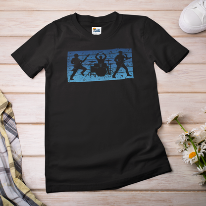 Rock Band Silhouette T-Shirt | Live Music Drummer Guitarist Tee