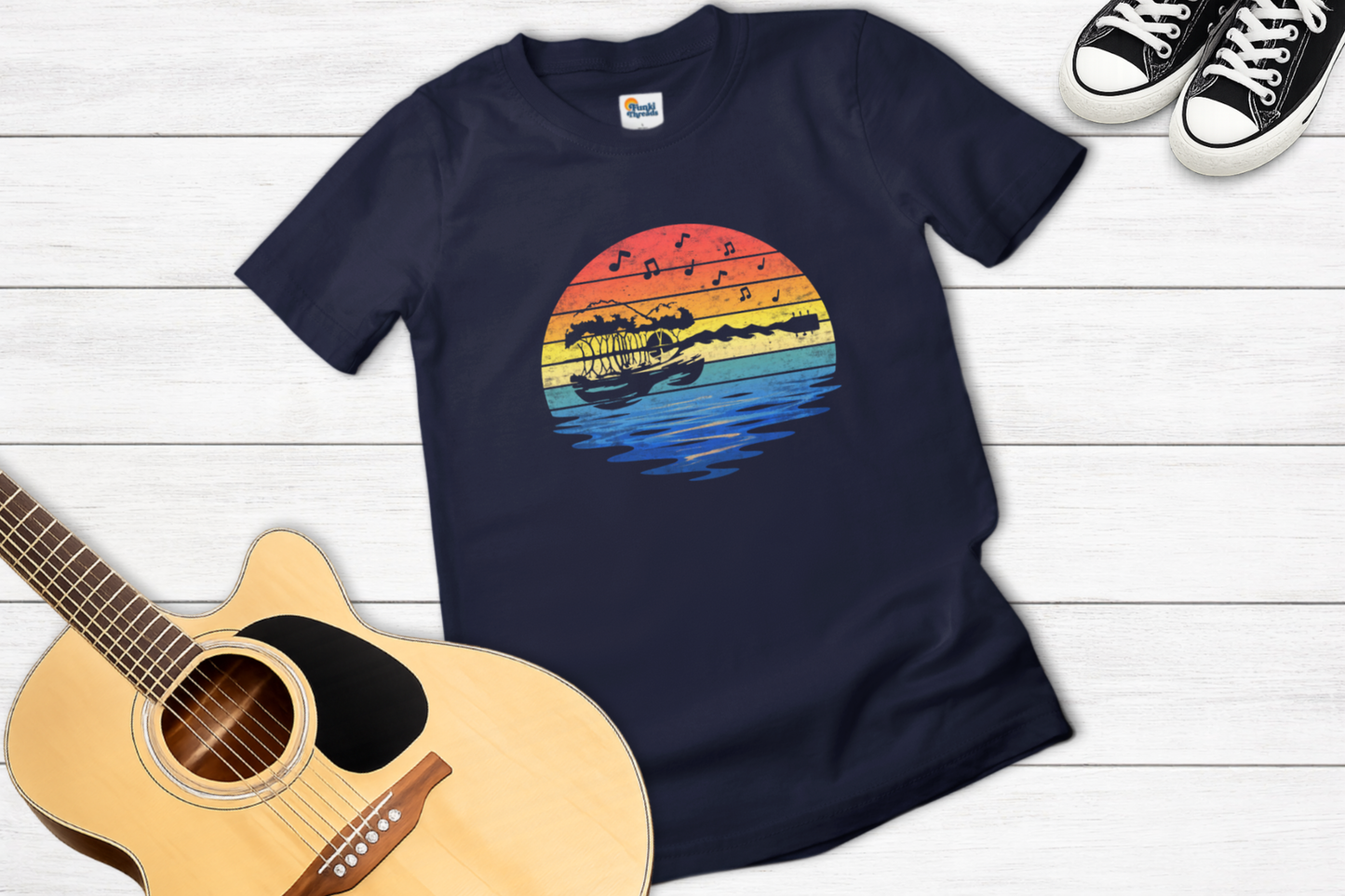 Retro Guitar Sunset T-Shirt | Vintage Music Lover Graphic Tee