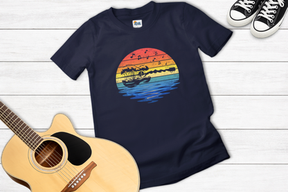 Retro Guitar Sunset T-Shirt | Vintage Music Lover Graphic Tee