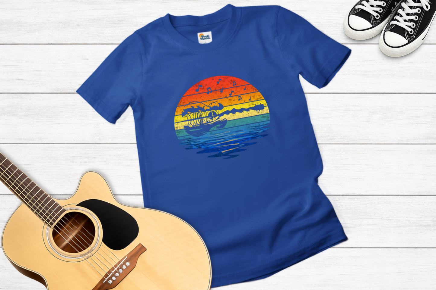 Retro Guitar Sunset T-Shirt | Vintage Music Lover Graphic Tee