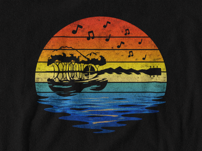 Retro Guitar Sunset T-Shirt | Vintage Music Lover Graphic Tee