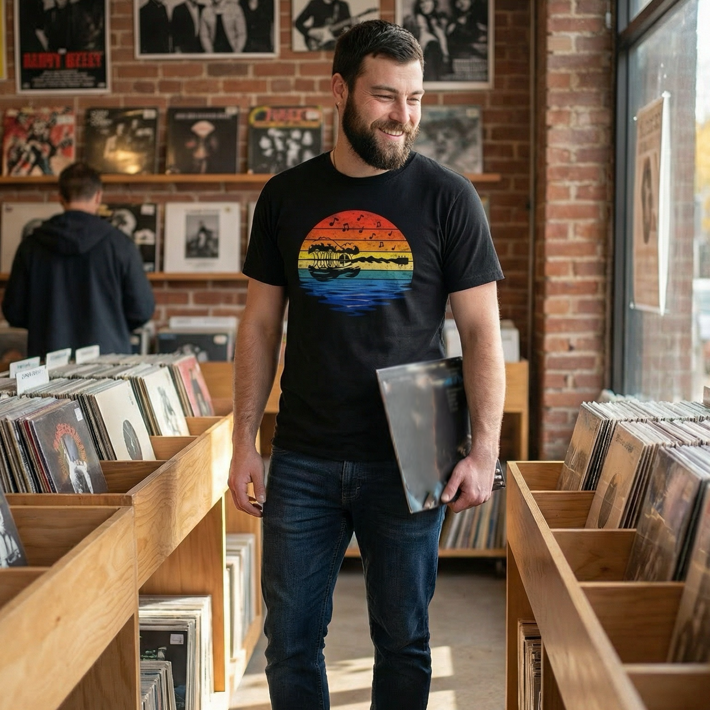 Retro Guitar Sunset T-Shirt | Vintage Music Lover Graphic Tee