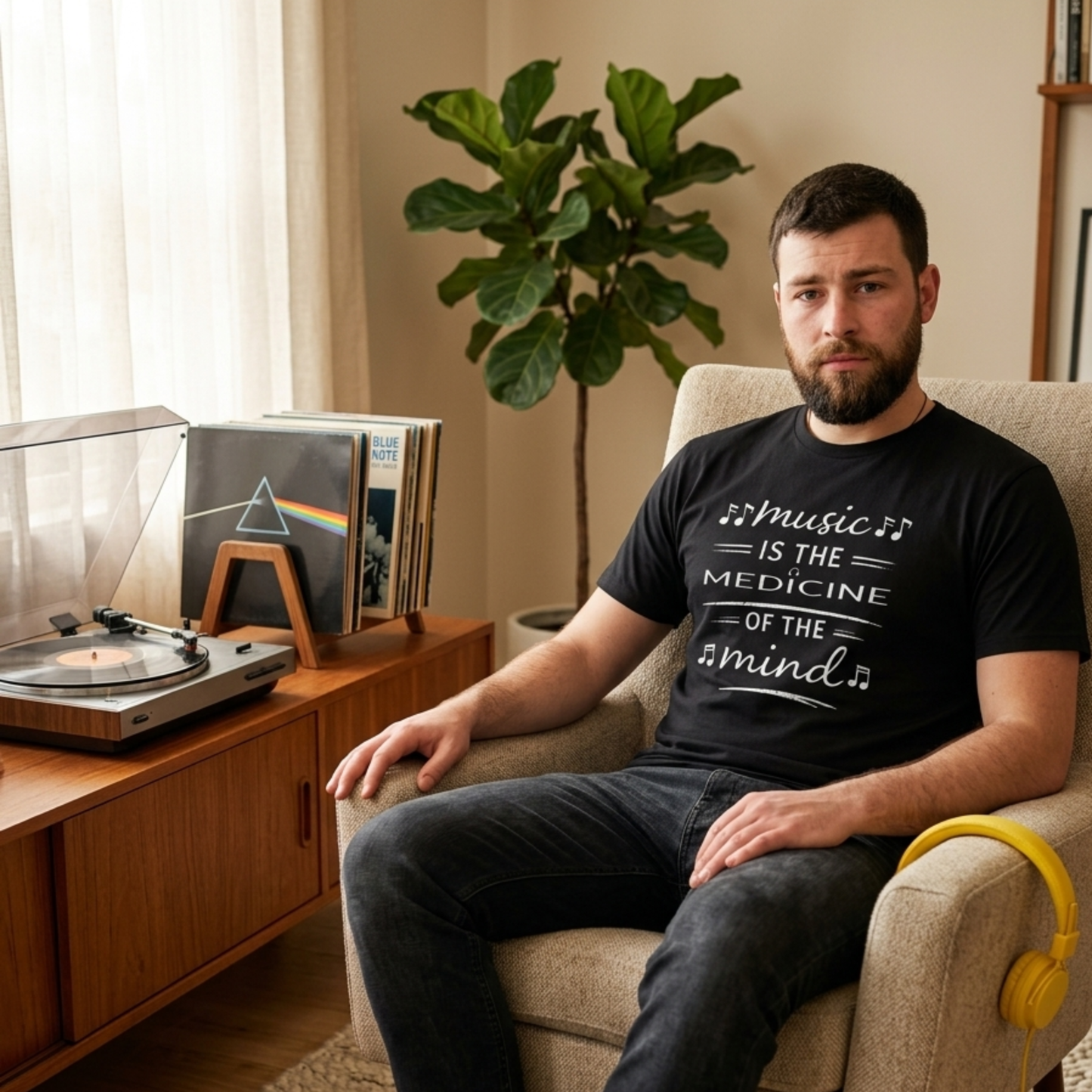 Music Is the Medicine of the Mind Quote Shirt | Music Lover Graphic Tee