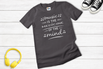Music Is the Medicine of the Mind Quote Shirt | Music Lover Graphic Tee