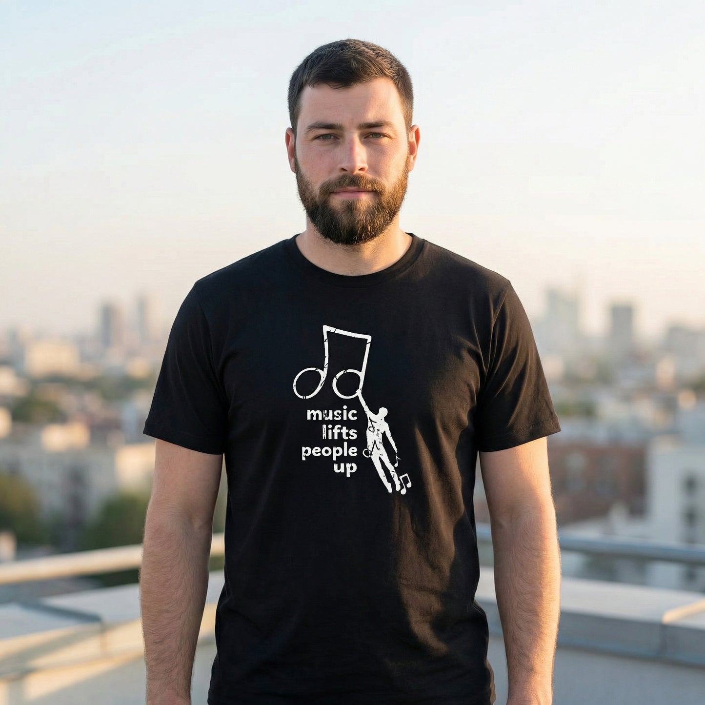 Music Lifts People Up T-Shirt | Inspirational Music Lover Graphic Tee