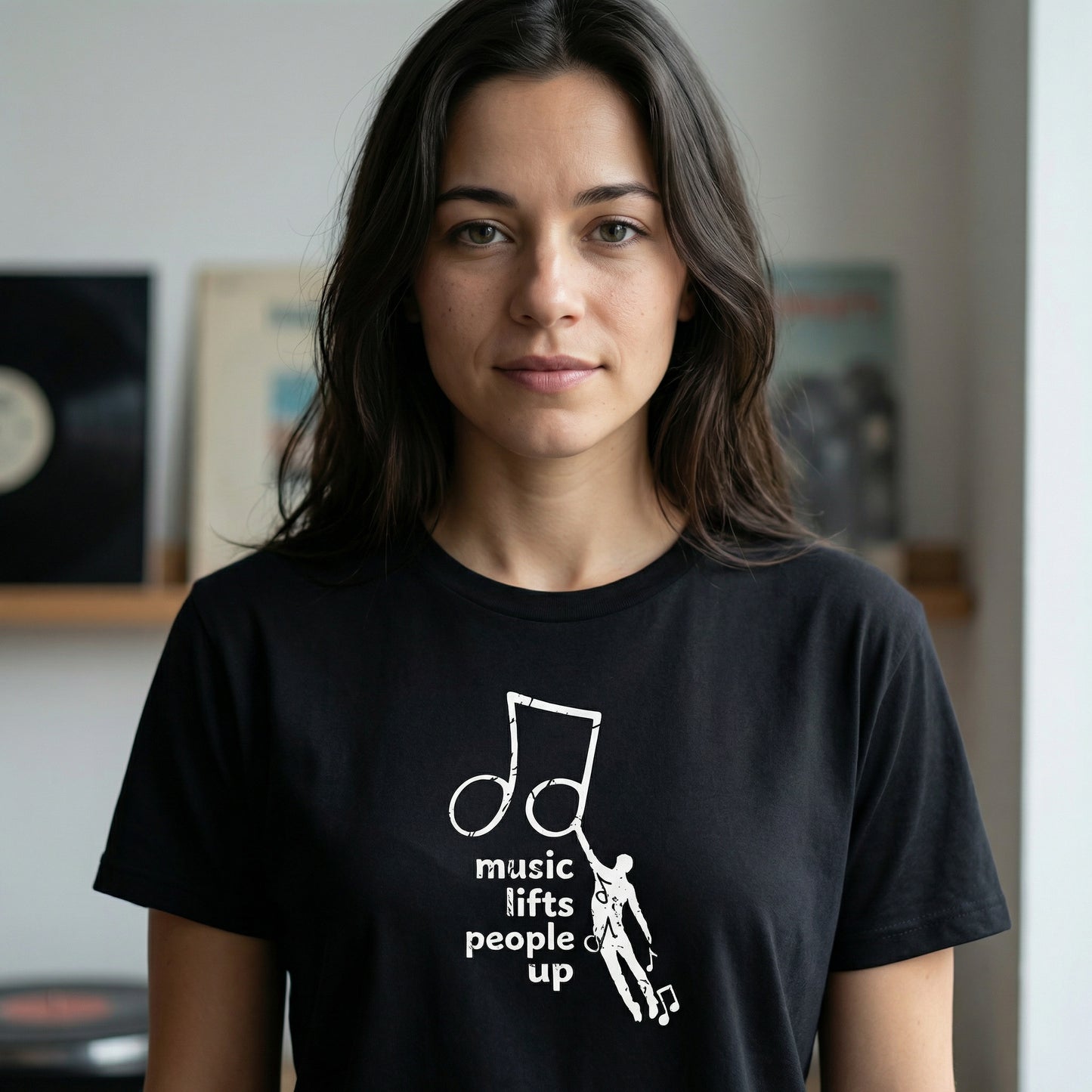 Music Lifts People Up T-Shirt | Inspirational Music Lover Graphic Tee