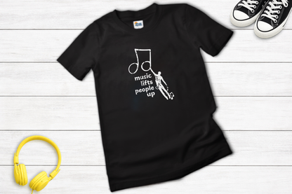 Music Lifts People Up T-Shirt | Inspirational Music Lover Graphic Tee