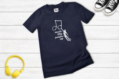 Music Lifts People Up T-Shirt | Inspirational Music Lover Graphic Tee