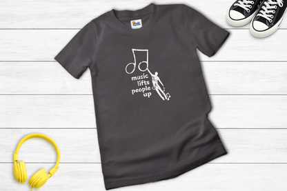 Music Lifts People Up T-Shirt | Inspirational Music Lover Graphic Tee