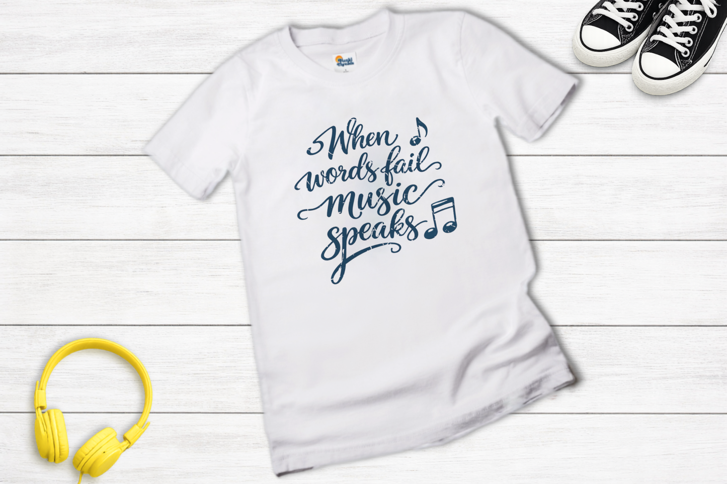 When Words Fail Music Speaks Shirt | Music Quote Tee for Music Lovers