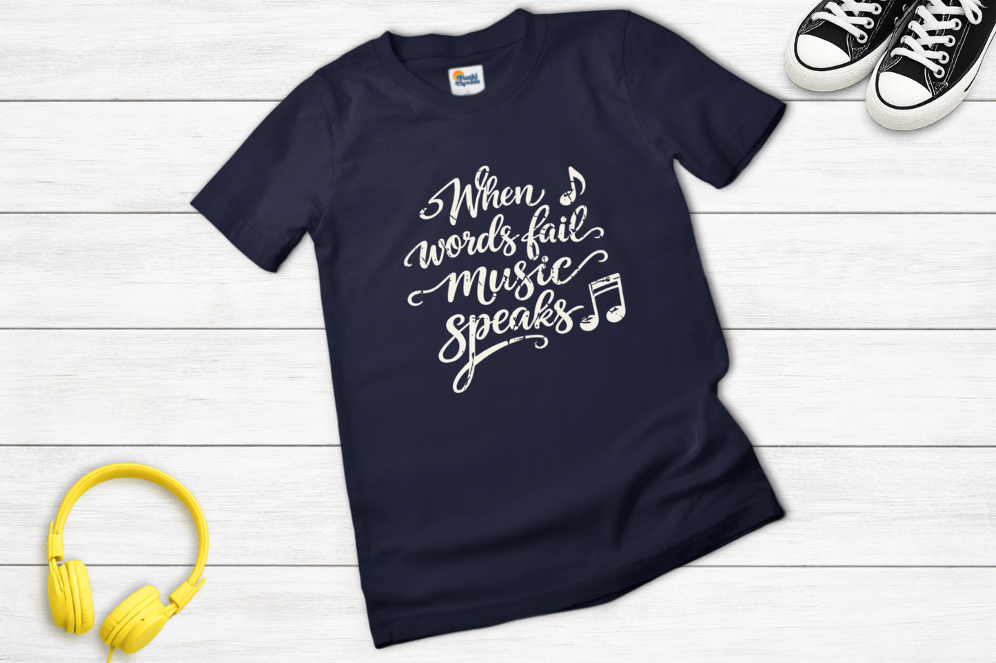 When Words Fail Music Speaks Shirt | Music Quote Tee for Music Lovers
