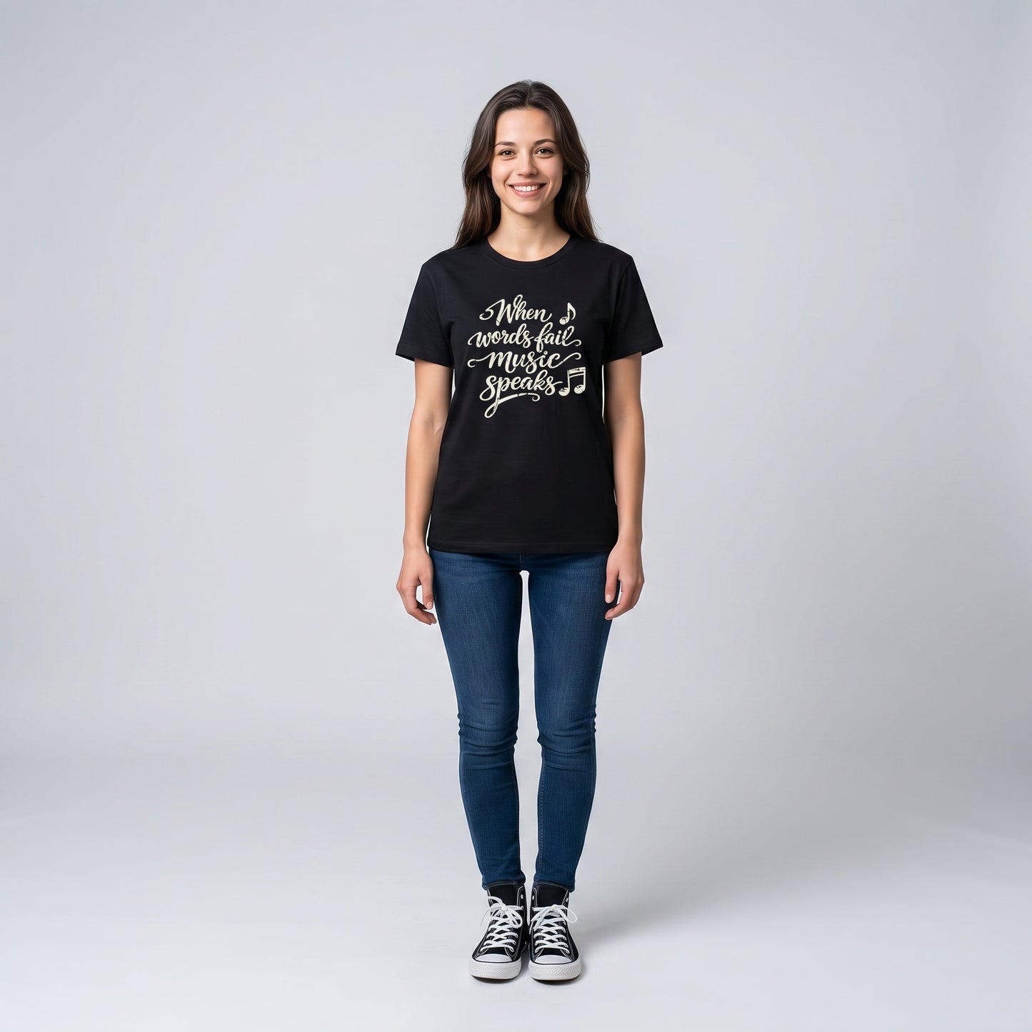 When Words Fail Music Speaks Shirt | Music Quote Tee for Music Lovers