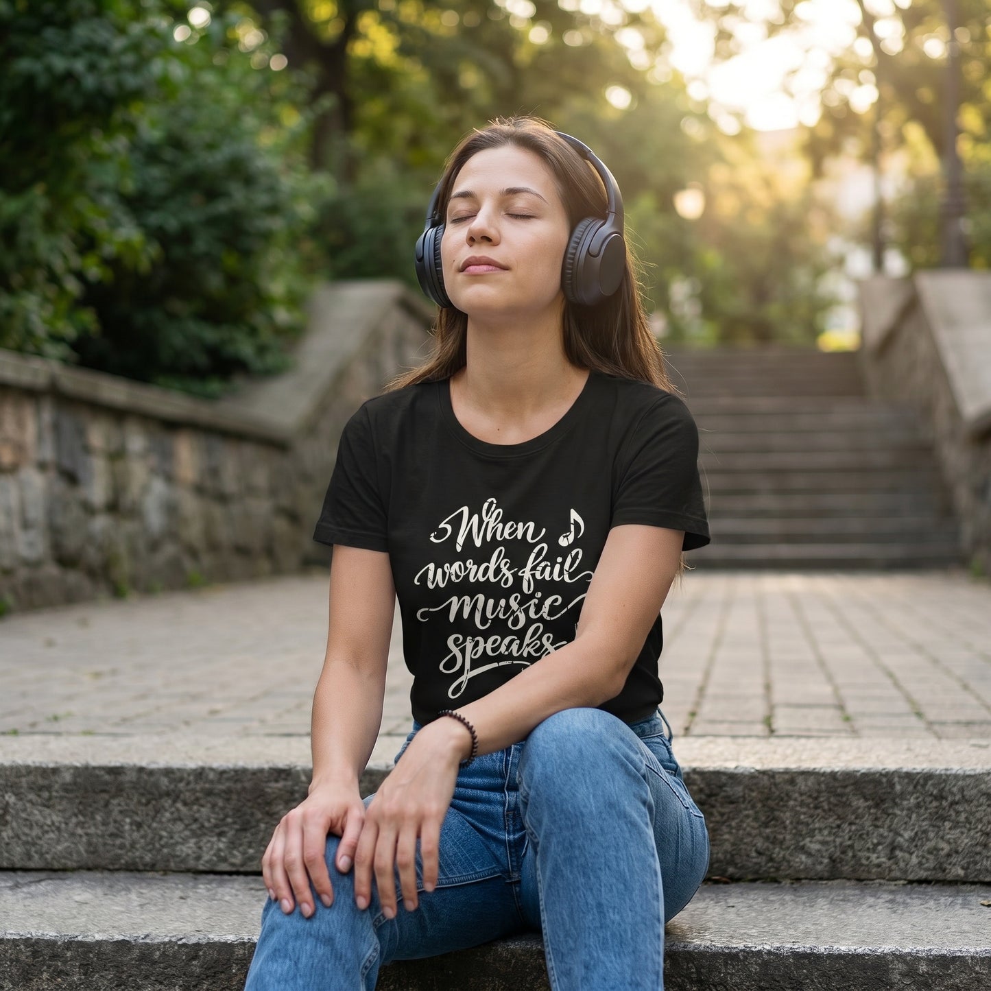 When Words Fail Music Speaks Shirt | Music Quote Tee for Music Lovers