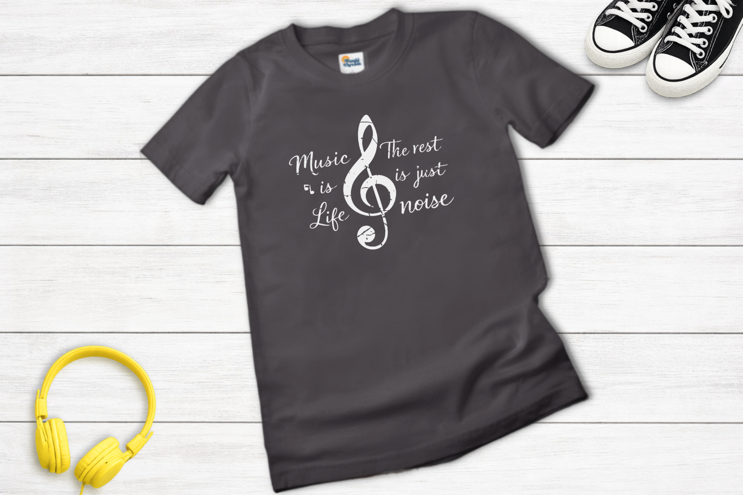 Music Is Life Shirt | The Rest Is Just Noise Music Quote Tee