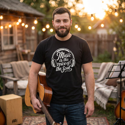 Soulful Music Lover Headphones Graphic Tee