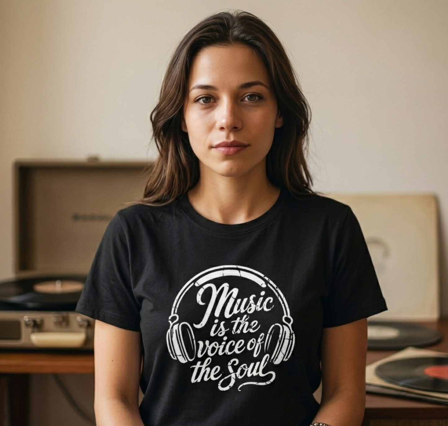 Soulful Music Lover Headphones Graphic Tee