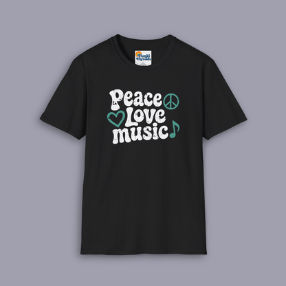 Peace Love Music Retro Music Lover Tee