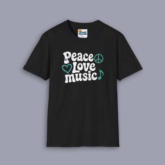 Peace Love Music Retro Music Lover Tee