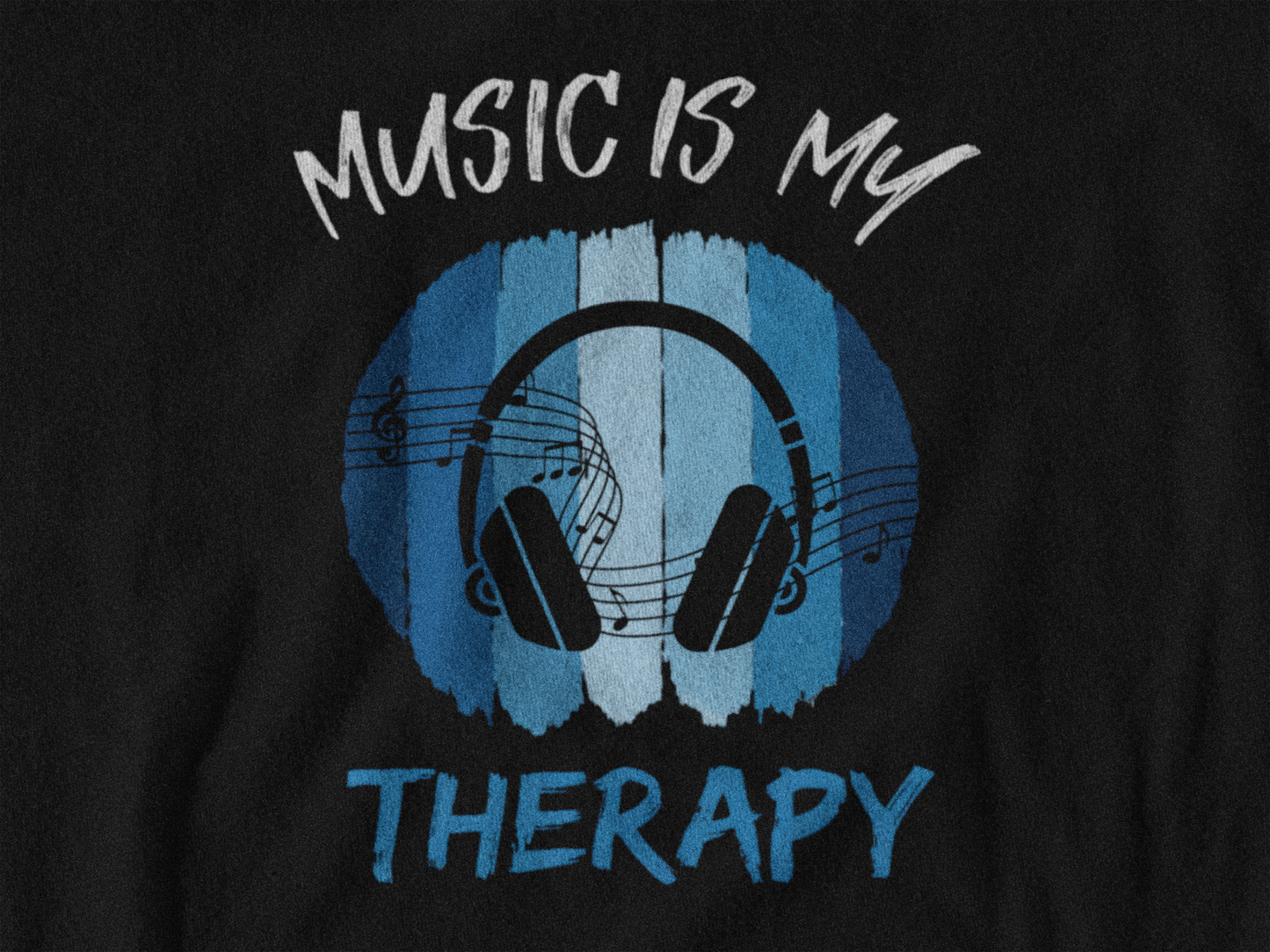Women’s Music Lover Fitted Tee - Music Is My Therapy Shirt