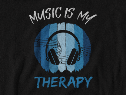 Women’s Music Lover Fitted Tee - Music Is My Therapy Shirt