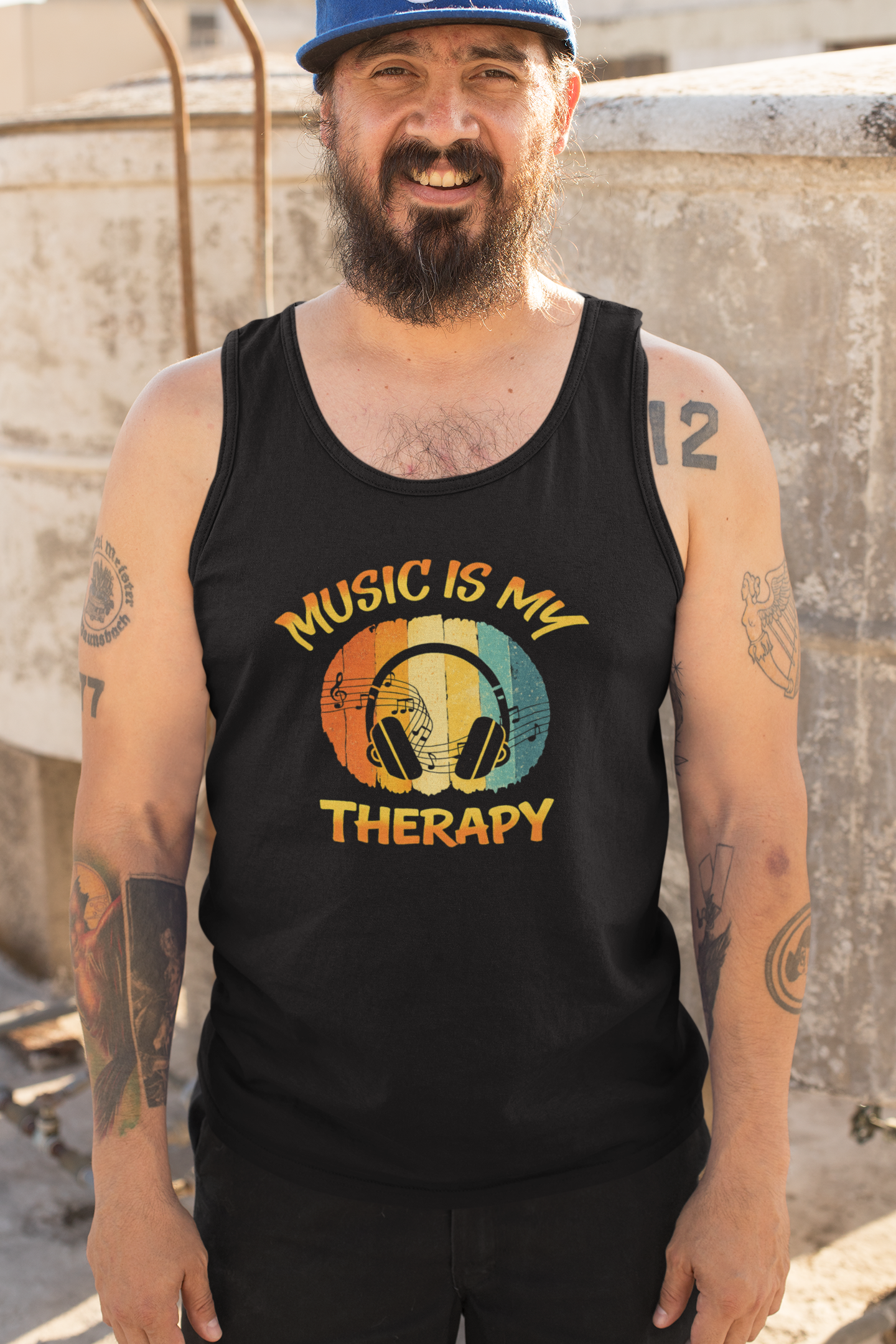 Music Is My Therapy Tank Top | Retro Music Lover Tank