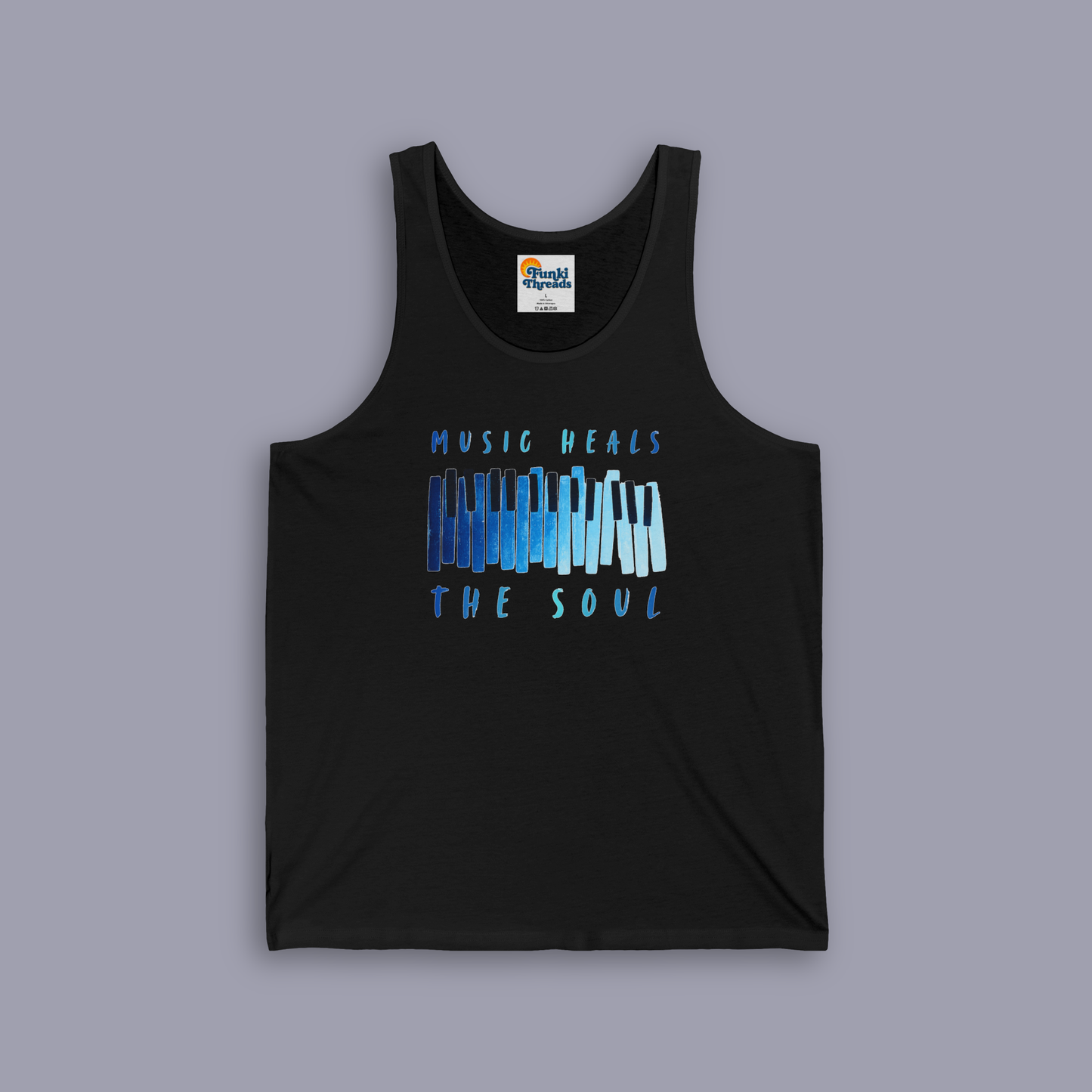 Music Heals the Soul Tank Top | Piano Keys Music Lover Shirt