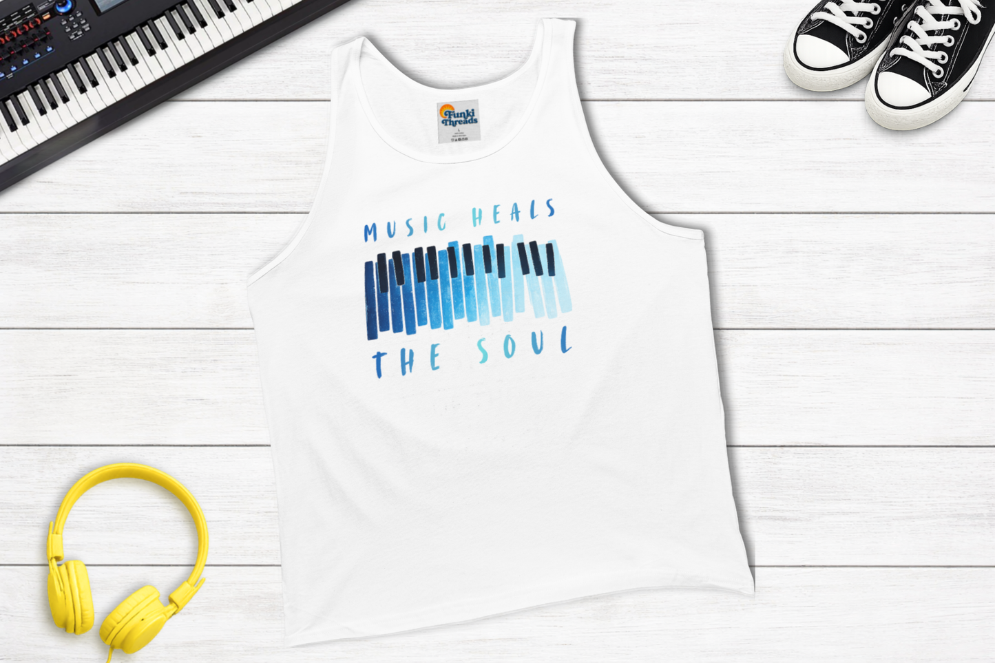 Music Heals the Soul Tank Top | Piano Keys Music Lover Shirt