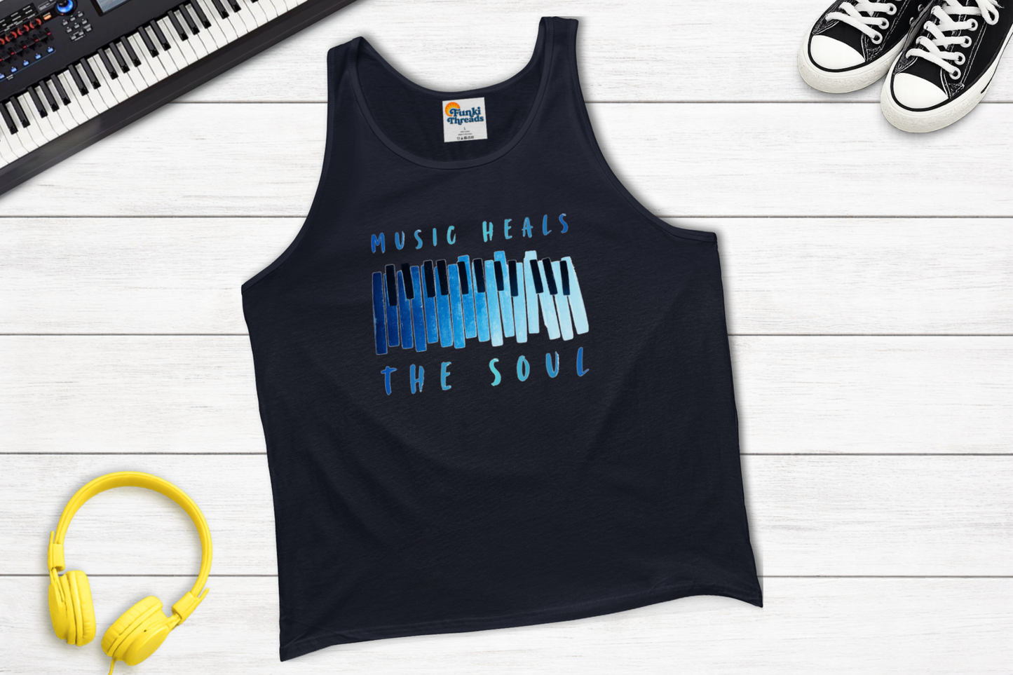 Music Heals the Soul Tank Top | Piano Keys Music Lover Shirt